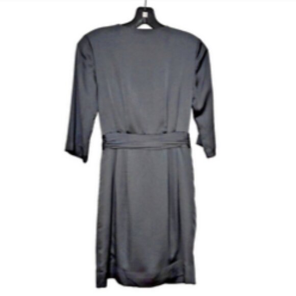 Banana Republic Charcoal Gray V-neck 3/4 Sleeve Wrap Dress Size 00P NWT - Picture 7 of 8